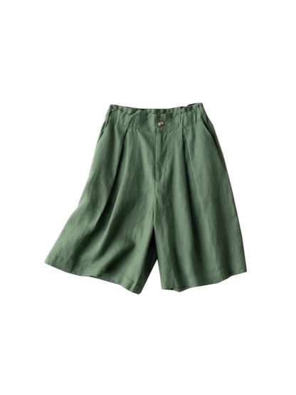 Cotton Linen Wide Leg Shorts
