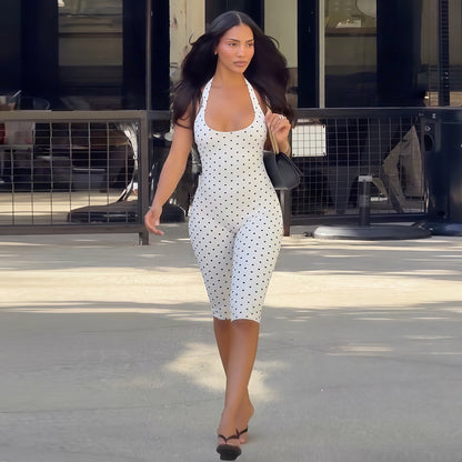 Women's Sleeveless Bodysuit with Low Neck and Open Back Drip Depot