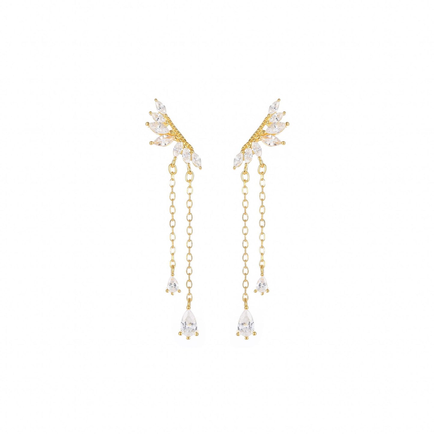 Wing Tassel Sterling Silver Earrings
