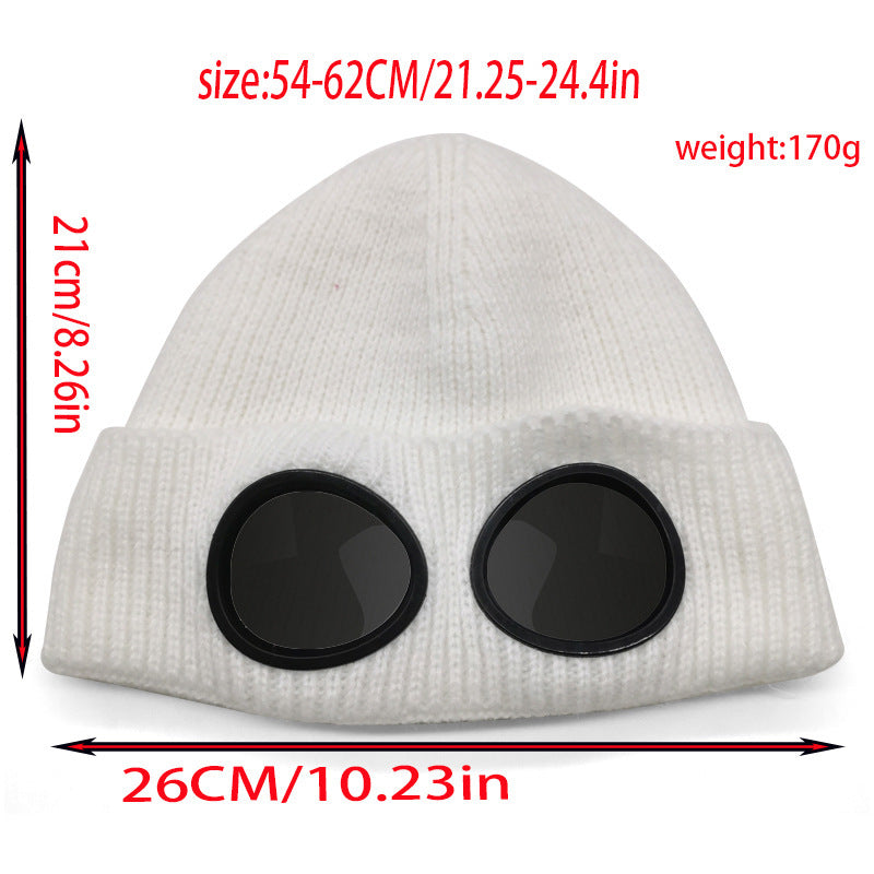 Aviator Goggles Fleece-Lined Knitted Beanie