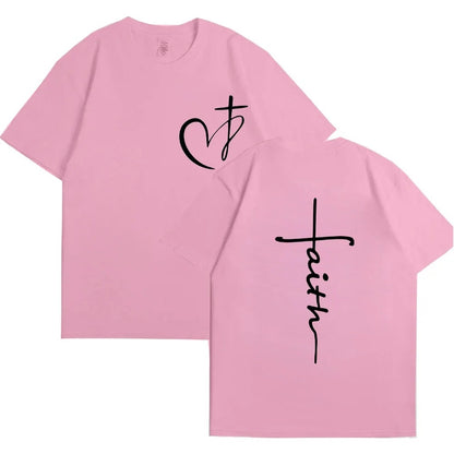 Womens Heart Print Cotton T-Shirt