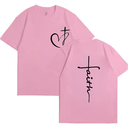Womens Heart Print Cotton T-Shirt