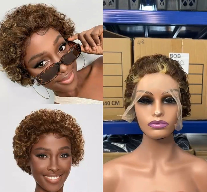 Brazilian Real Human Hair Pixie Curly Wig Drip Depot