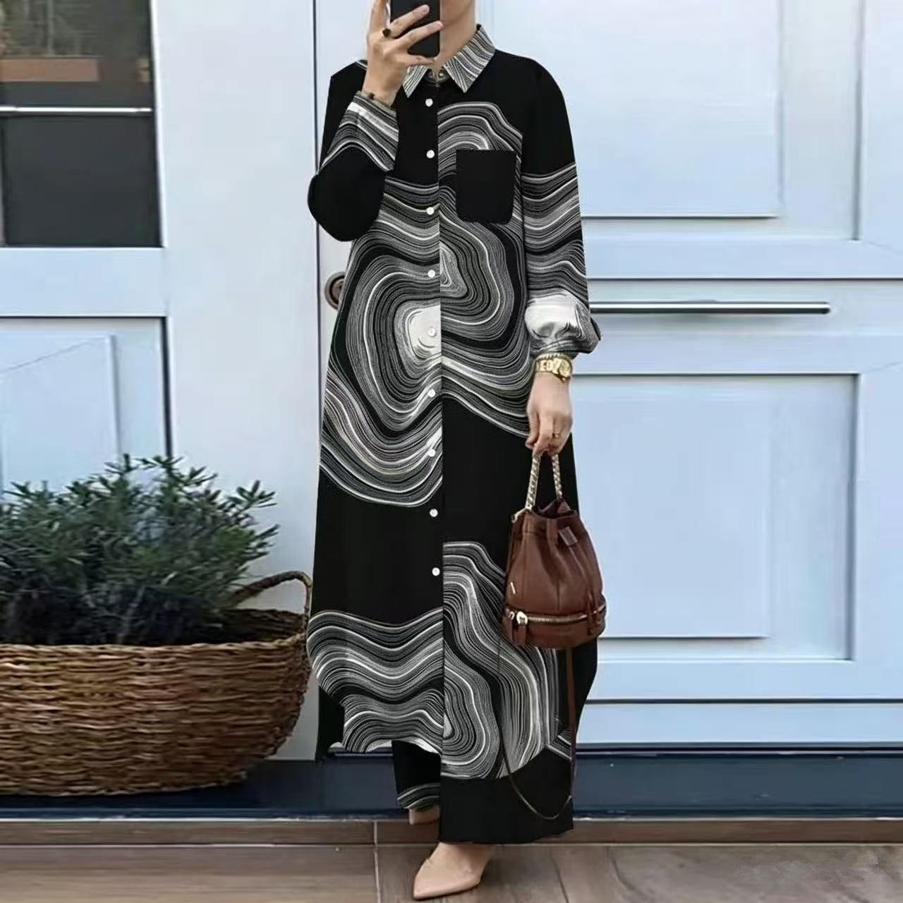 Two-Piece Shirt and Trousers Set