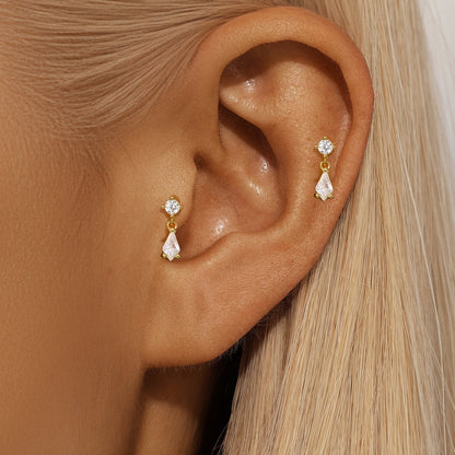 Minimalist Geometric Diamond Earrings