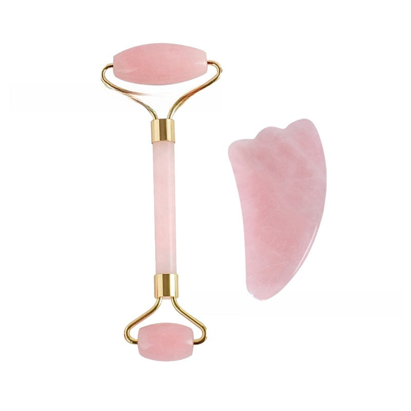 Rose Quartz Facial Roller and Gua Sha Tool
