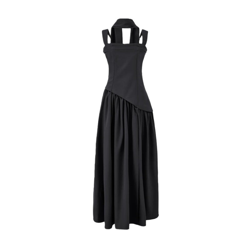 Fitted-waist pleated maxi dress Drip Depot