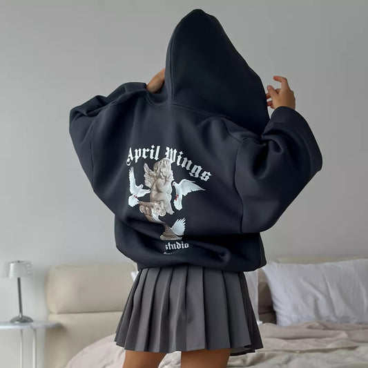 Back-printed hooded sweatshirt