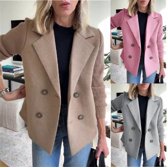 Wool Blend Splicing Jacket