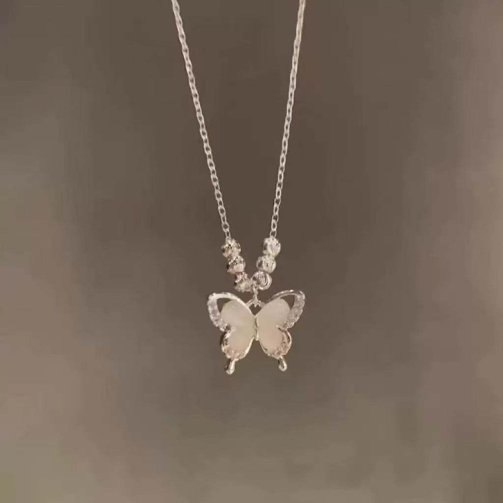 Ice Clear Butterfly Cat's Eye Adjustable Necklace Drip Depot