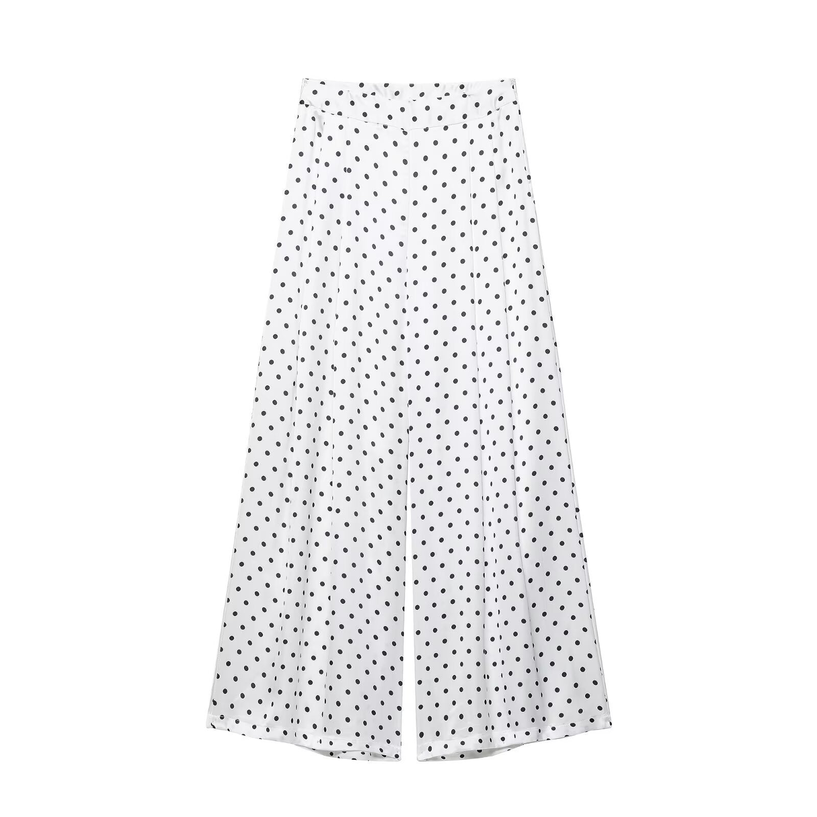 Women's Polka Dot Shirt and High-Waisted Pants Drip Depot