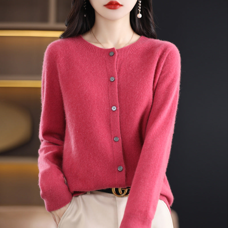 Womens Wool Blend Cardigan Sweater
