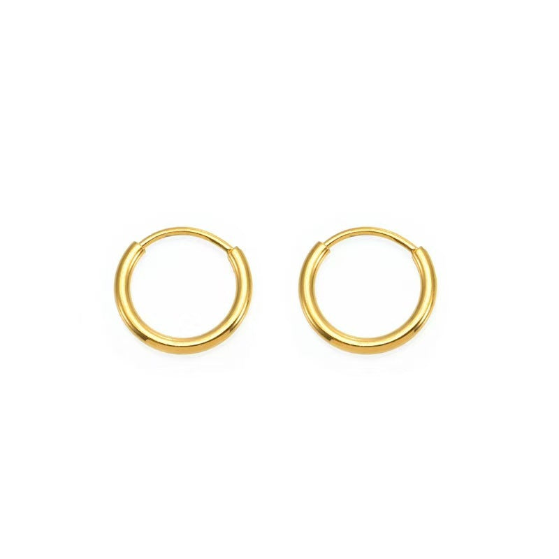 Stainless Steel Electroplated Circle Earrings Drip Depot