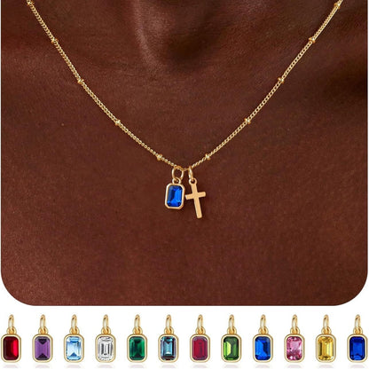 Gold Plated Cross Zircon Necklace