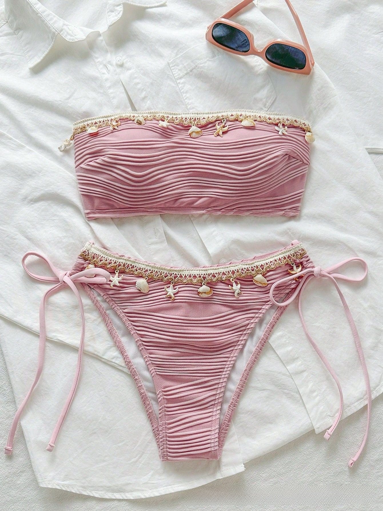 Strapless Shell Bikini Swimwear