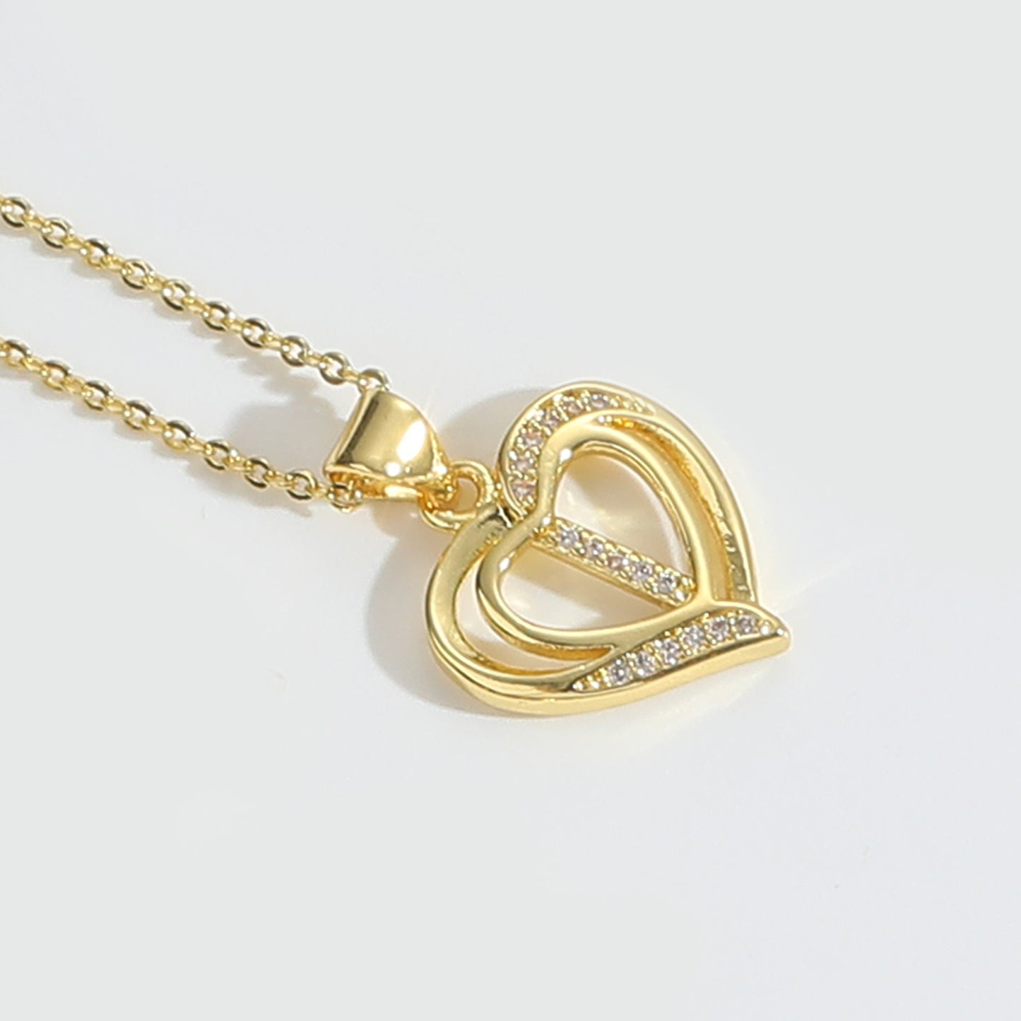Heart Shape Zircon Letter Necklace