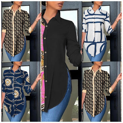 Womens Slim Fit Polo Collar Shirt