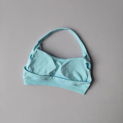 High-Elastic Halter Sports Bra with Removable Pads