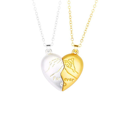 Lagou Heart-Shaped Couple Necklace with Magnetic Pendant