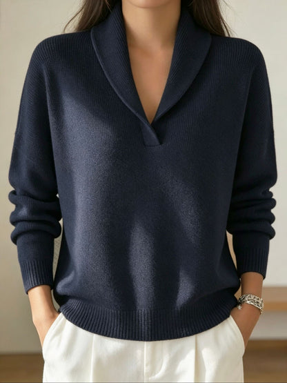 Long Sleeve Solid Color Knit Sweater